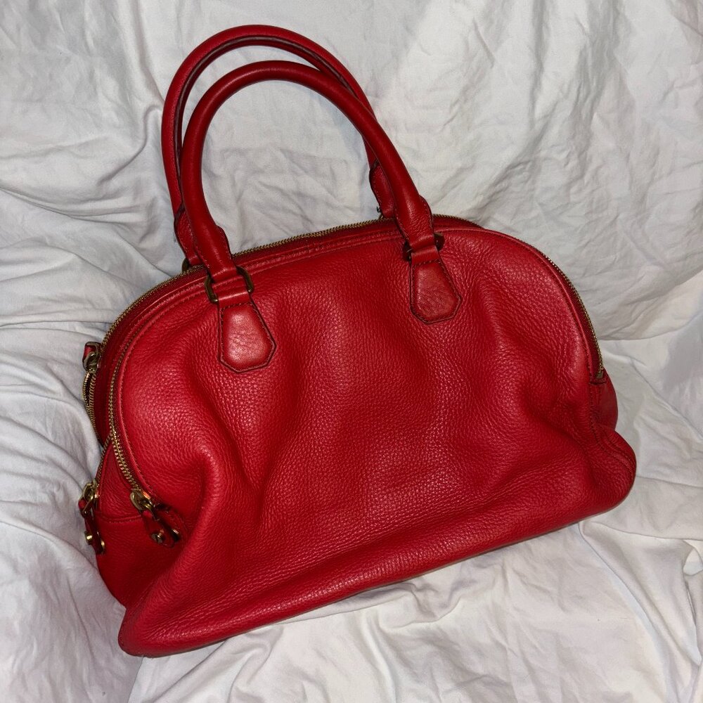 J. Crew Red Leather Satchel